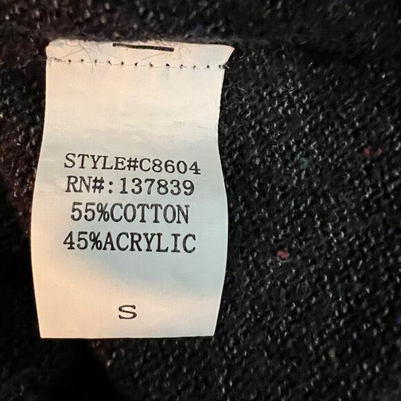 Dreamers Gray Spotted V Neck Long Sleeve Sweater Size‎ Small - Picture 8 of 8